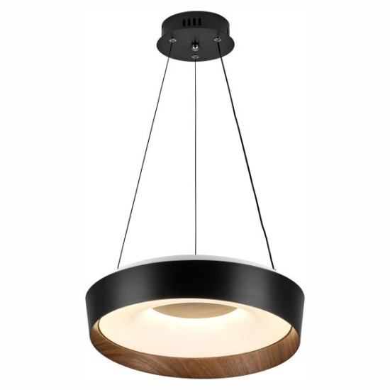 ΠΛΑΦΟΝΙΕΡΑ/ΚΡΕΜΑΣΤΟ  LED CCT 28W 3000K | 4000K | 6000K ΜΑΥΡΟ-ΞΥΛΟ 3337