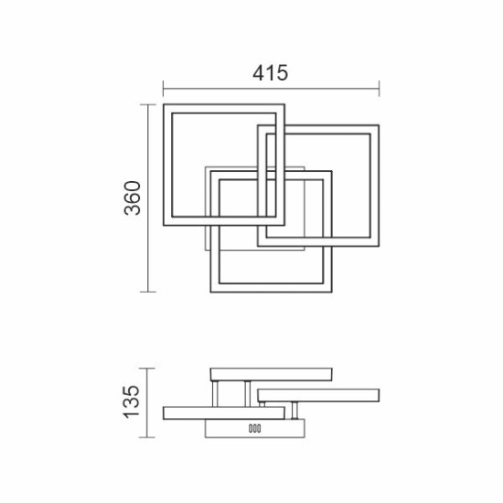 ΠΛΑΦΟΝΙΕΡΑ ΟΡΟΦΗΣ ΛΕΥΚΗ LED CCT 40W 3000K | 4000K | 6000K ( 3 ΤΕΤΡΑΓΩΝΑ)