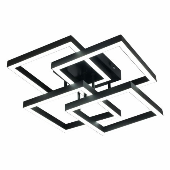 ΠΛΑΦΟΝΙΕΡΑ ΟΡΟΦΗΣ ΜΑΥΡΗ LED CCT 52W 3000K | 4000K | 6000K ( 4 ΤΕΤΡΑΓΩΝΑ)
