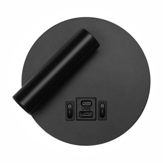 ΑΠΛΙΚΑ ΚΡΕΒΑΤΙΟΥ ΜΕ USB ΜΑΥΡΗ LED ( 6W 600 LUMEN +SPOT 3W 10⁰ 300 LUMEN 3000K) ΑΠΛΙΚΑ ΚΡΕΒΑΤΙΟΥ ΜΕ USB ΜΑΥΡΗ LED ( 6W 600 LUMEN +SPOT 3W 10⁰ 300 LUMEN 3000K)