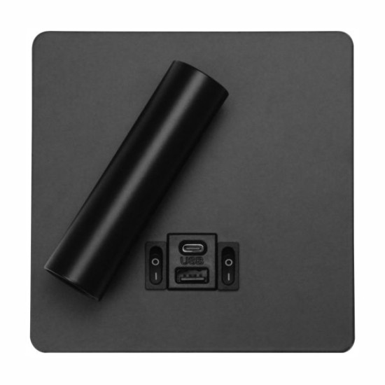 ΑΠΛΙΚΑ ΚΡΕΒΑΤΙΟΥ ΜΑΥΡΗ ΤΕΤΡΑΓΩΝΗ ΜΕ USB (LED 6W 600 LUMEN 120⁰ SMD+SPOT 3W 10⁰ 300 LUMEN) ΑΠΛΙΚΑ ΚΡΕΒΑΤΙΟΥ ΜΑΥΡΗ ΤΕΤΡΑΓΩΝΗ ΜΕ USB (LED 6W 600 LUMEN 120⁰ SMD+SPOT 3W 10⁰ 300 LUMEN)