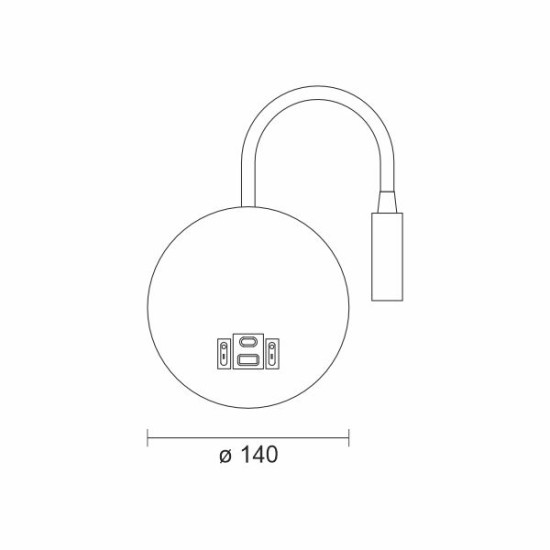ΑΠΛΙΚΑ ΚΡΕΒΑΤΙΟΥ ΜΕ USB LED  (OUTSIDE 6W 600 LUMEN 120⁰ SMD+SPOT 3W 10⁰ 300 LUMEN 3000K)