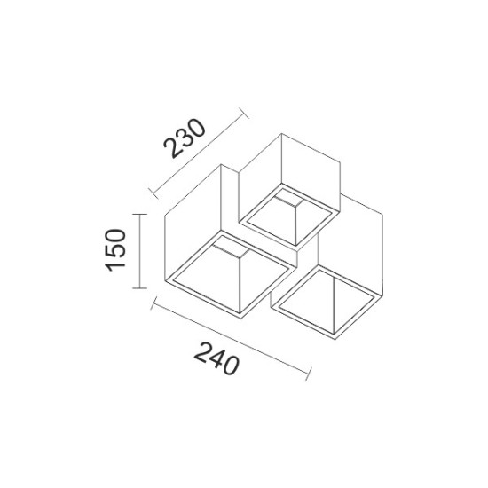 ΓΥΨΙΝΟ ΣΠΟΤ III ΤΕΤΡΑΓΩΝΟ ΟΡΟΦΗΣ GU10