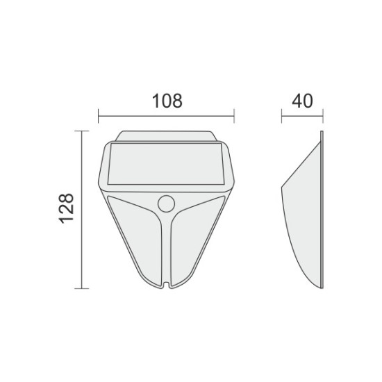 ΗΛΙΑΚΟ ΦΩΤΙΣΤΙΚΟ ΤΟΙΧΟΥ LED ΜΕ ΑΙΣΘΗΤΗΡΑ PIR 2W 3000K IP65