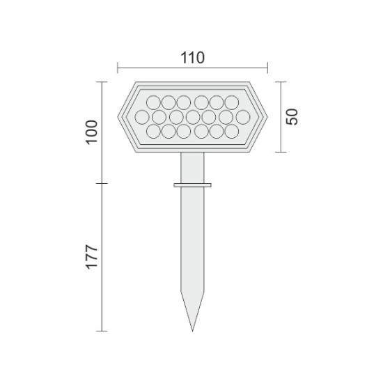 ΗΛΙΑΚΟ ΦΩΤΙΣΤΙΚΟ ΕΔΑΦΟΥΣ ΚΑΡΦΩΤΟ LED 4W 3000K IP65