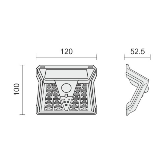 ΗΛΙΑΚΟ ΦΩΤΙΣΤΙΚΟ ΤΟΙΧΟΥ LED ΜΕ ΑΙΣΘΗΤΗΡΑ PIR 2W 6000K IP65