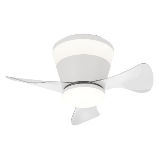 ΑΝΕΜΙΣΤΗΡΑΣ ΠΛΑΦΟΝΙΕΡΑ ΚΩΝΙΚΟΣ ΛΕΥΚΟΣ ΜΕ ΦΩΣ DIMMABLE - ΕΛΕΓΧΟΣ ΑΠΟ ΤΗΛΕΚ/ΡΟΛ + SMARTPHONE