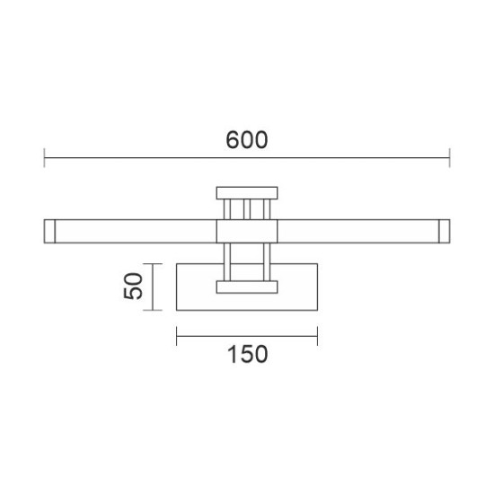 ΦΩΤΙΣΤΙΚΟ ΜΠΑΝΙΟΥ ΣΩΛΗΝΑ LED 18W 3000K ΧΡΩΜΙΟ  60CM 6842