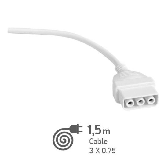 ΚΑΛΩΔΙΟ ΤΡΟΦΟΔΟΣΙΑΣ ΓΡΑΜΜΙΚΟY ΦΩΤΙΣΤΙΚΟY 1,5Μ 3 x 0.75  ΛΕΥΚΟ