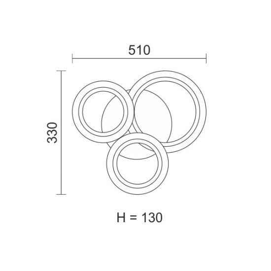 ΦΩΤΙΣΤΙΚΟ ΟΡΟΦΗΣ ΜΑΥΡΟ + ΤΗΛ/ΡΙΟ LED 40W 4000 LUMEN CCT 3000K | 4000K | 6000K 3 ΚΥΚΛΟΙ 33CM