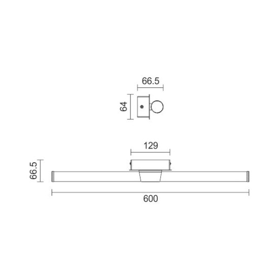 ΦΩΤΙΣΤΙΚΟ ΛΟΥΤΡΟΥ LED 10W 4000K ΧΡΩΜΙΟ 60CM 6967