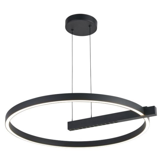 ΚΡΕΜΑΣΤΟ ΦΩΤΙΣΤΙΚΟ  ΣΤΡΟΓΓΥΛΟ LED 40W 3000K ΜΑΥΡΟ 