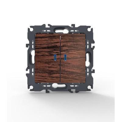 PRIME ΔΙΑΚΟΠΤΗΣ ΚΟΜΜΥΤΑΤΕΡ & LED ΛΥΧΝΙΑ ΠΡΟΣΑΝΑΤΟΛΙΣΜΟΥ (ΟΝ-ΟFF)  ΜΕ ΚΛΙΠ 1+1P 10AX 250VAC IP20 ΞΥΛΟ