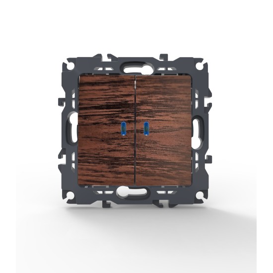 PRIME ΔΙΑΚΟΠΤΗΣ ΚΟΜΜΥΤΑΤΕΡ & LED ΛΥΧΝΙΑ ΠΡΟΣΑΝΑΤΟΛΙΣΜΟΥ (ΟΝ-ΟFF)  ΜΕ ΚΛΙΠ 1+1P 10AX 250VAC IP20 ΞΥΛΟ