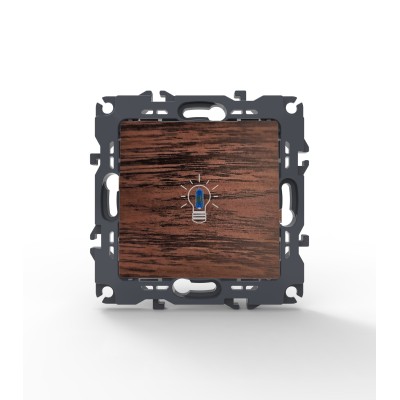 PRIME ΜΠΟΥΤΟΝ ΚΛΙΜΑΚΟΣΤΑΣΙΟΥ & LED ΛΥΧΝΙΑ ΜΕ ΚΛΙΠ 1P 10A 250VAC IP20 ΞΥΛΟ