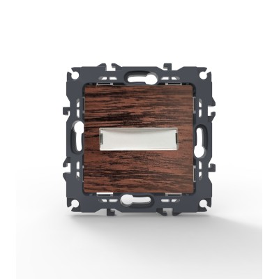 PRIME ΜΠΟΥΤΟΝ ΕΠΙΓΡΑΦΗΣ & LED ΛΥΧΝΙΑ (12VAC) ΜΕ ΚΛΙΠ 1P 10A 250VAC IP20 ΞΥΛΟ