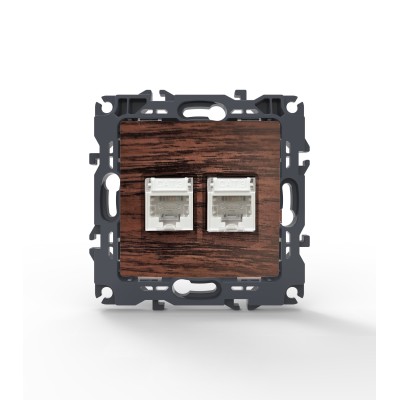 PRIME ΠΡΙΖΑ ΤΗΛΕΦΩΝΟΥ 2xRJ11 CAT3 IP20 ΞΥΛΟ