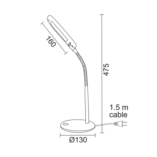 LED Φ/Σ ΓΡΑΦΕΙΟΥ 5W ΜΑΥΡΟ 4000Κ ΜΕ ΣΠΙΡΑΛ 230V Φ13XH47,5CM BAZ