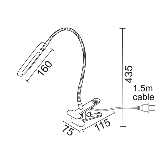 LED ΓΡΑΦΕΙΟΥ 5W ΓΚΡΙ 4000K+ΣΠΙΡΑΛ+ΚΛΙΠ 230V 7,5X11,5XH43,5CM BAZ2