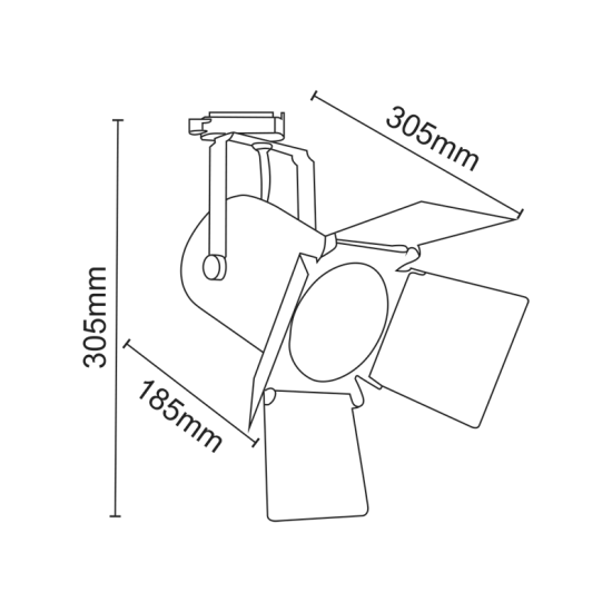 ^TRACK LIGHT No238 BLACK 4WIRE PAR30 E27