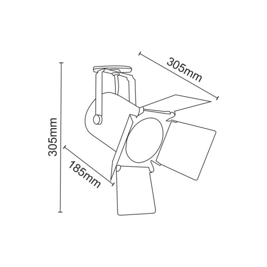 ^TRACK LIGHT No238 WHITE 2WIRE PAR30 E27