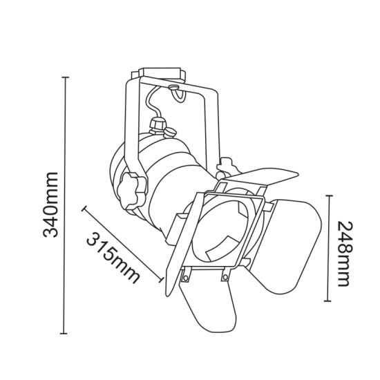 ^TRACK LIGHT No242 BLACK 4WIRE PAR30 E27