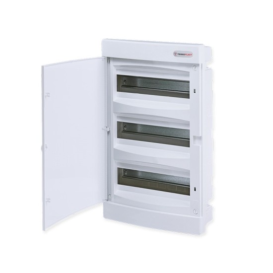 FLUSH MOUNTING 36 MODULES 3 ROWS WHITE DOOR