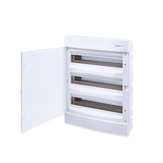 FLUSH MOUNTING 54 MODULES 3 ROWS WHITE DOOR