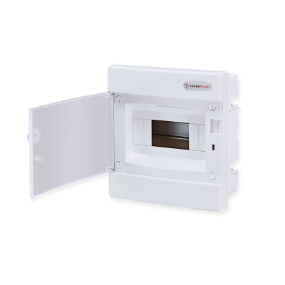 FLUSH MOUNTING 8 MODULES 1 ROW WHITE DOOR