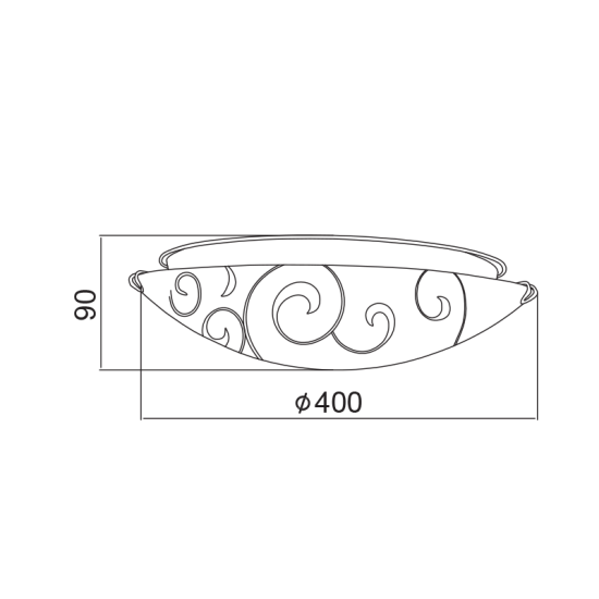 ΠΛΑΦΟΝΙΕΡΑ ΛΕΥΚΗ ΜΕ ΣΧΕΔΙΑ Φ40CM 3ΧE27 CHAPLIN