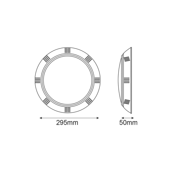 ^LED PLASTIC POOL LUMINAIRE 25W 4000K 2030LM 90° IP68 12V AC/DC