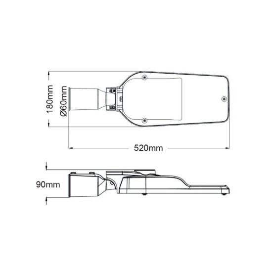 LED STREET LUMINAIRE 30W 4050LM 4000K 150⁰ x 75⁰ CLASS II IP66 10kV 230V AC IP66