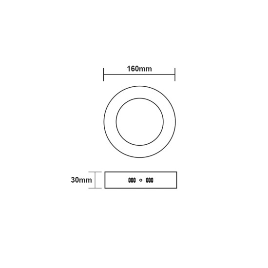 LED SLIM PANEL WHITE ROUND CEIL.12W 3000K 1040Lm Φ170 230V AC Ra80