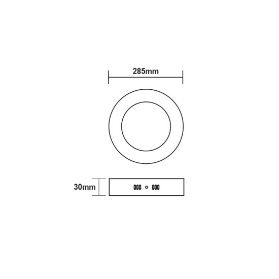 LED SLIM PANEL WHITE ROUND CEIL.24W 3000K 2100Lm Φ300 230V AC Ra80