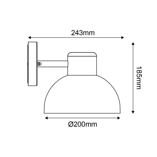 ^ΜΑΥΡΟ ΕΠΙΤΟΙΧΟ ΦΩΤΙΣΤΙΚΟ BERO 1XE27 MAX.10W LED IP44 ΜΕ ΟΠΑΛ PC ΚΑΛΥΜΜΑ