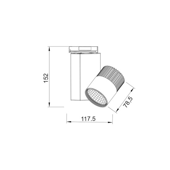 GREY LED TRACK LIGHT 15W 3000K 2WIRES 36° 1100LM 230V Ra80