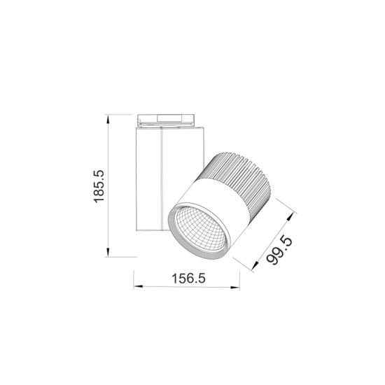 GREY LED TRACK LIGHT 30W 4000K 2WIRES 36° 2250LM 230V Ra80