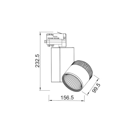 WHITE LED TRACK LIGHT 45W 4000K 4WIRES 36° 3300LM 230V Ra80