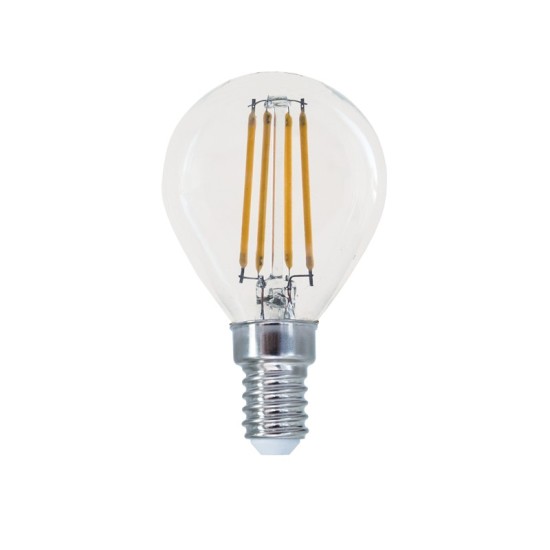 LED FILAMENT E14 G45 4W 4000K 230V AC 490LM RA80