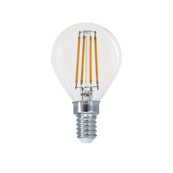 LED FILAMENT E14 G45 4W 4000K 230V AC 490LM RA80