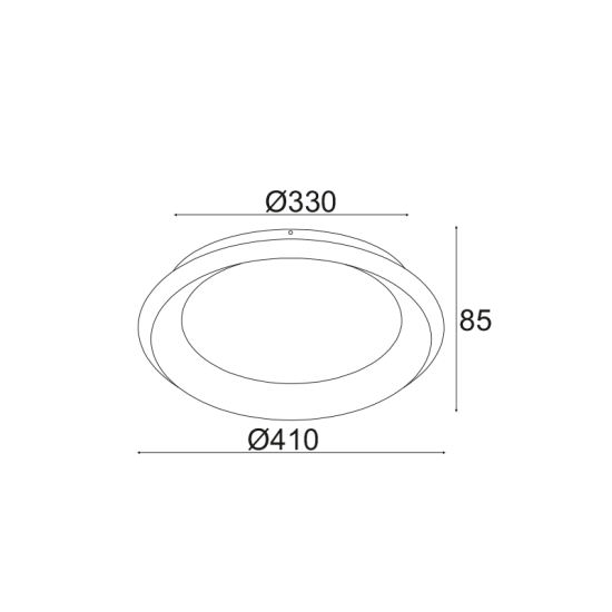 ^ΟΡΟΦΗΣ Φ/Σ LED 34W 3000K 2330LM ΜΑΥΡΟ ΜΕΤΑΛΛΙΚΟ D41XH8,5CM DIANA