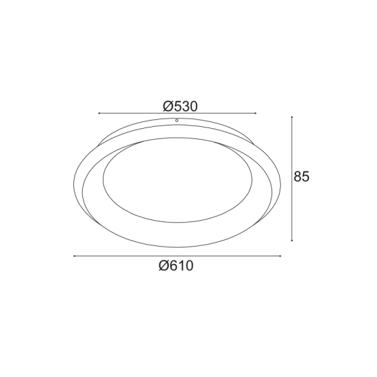 ΟΡΟΦΗΣ Φ/Σ LED 48W DIMMER 3000K 4610LM ΜΑΥΡΟ ΜΕΤΑΛΛΙΚΟ D61XH8,5CM DIANA