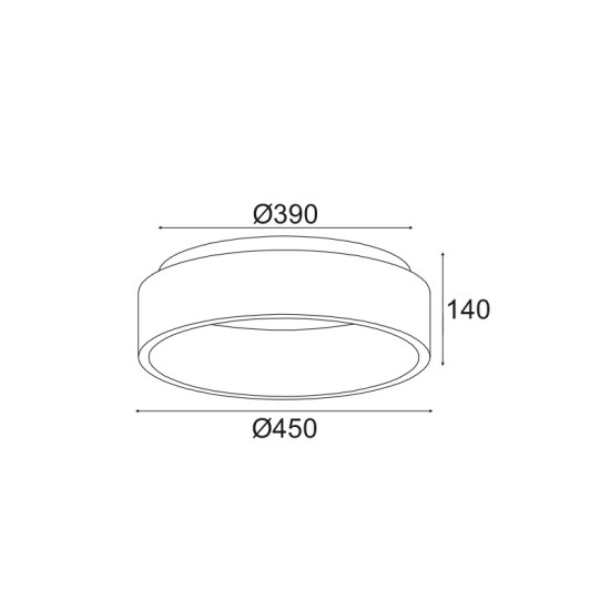 ΟΡΟΦΗΣ Φ/Σ LED 36W CCT3670LM ΜΑΥΡΟ ΜΕΤΑΛΛΙΚΟ D45XH14CM APOLLO