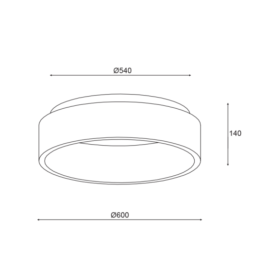 ^ΟΡΟΦΗΣ Φ/Σ LED 48W 3000K 2630LM ΜΑΥΡΟ ΜΕΤΑΛΛΙΚΟ D60XH14CM APOLLO