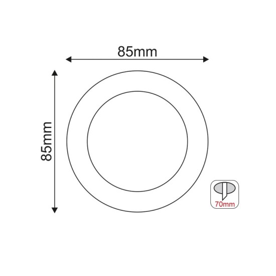 ΣΠΟΤ ΧΩΝΕΥΤΟ IP45 ΛΕΥΚΟ ΜΕ ΔΙΑΦΑΝΕΣ ΓΥΑΛΙ Ø85mm