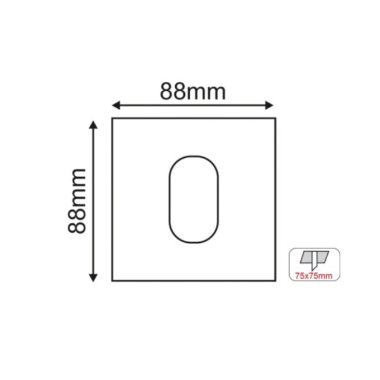 ΣΠΟΤ ΧΩΝ.GU10.ΤΕΤΡΑΓΩΝΟ ΟΒΑΛ ΛΕΥΚΟ ΑΛΟΥΜΙΝΙΟΥ 88x88mm