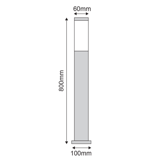 ΚΟΛΩΝΑΚΙ ΤΕΤΡΑΓΩΝΟ 80cm ΑΝΟΞΕΙΔΩΤΟ