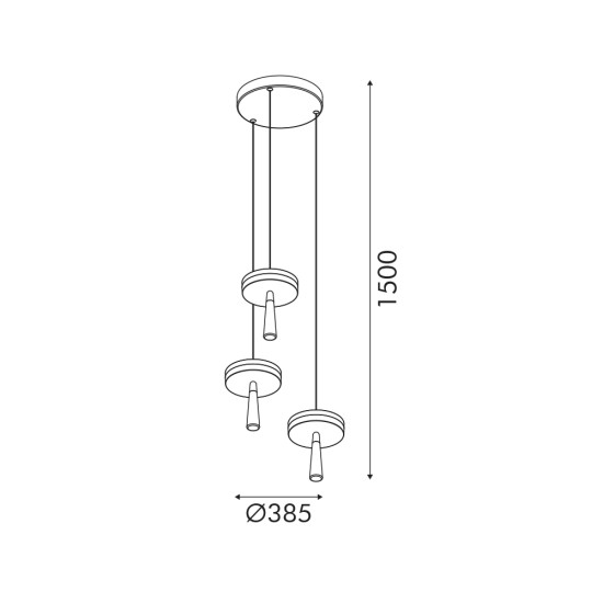 ΚΡΕΜΑΣΤΟ ΦΩΤΙΣΤΙΚΟ*3 SAND ΜΑΥΡΟ ΑΛΟΥΜΙΝΙΟΥ ASIAN-LED SMD 32W CCT 2080LM IP20 385X1500MM