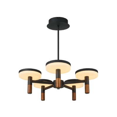 ΚΡΕΜΑΣΤΟ ΦΩΤΙΣΤΙΚΟ*5 SAND ΜΑΥΡΟ ΑΛΟΥΜΙΝΙΟΥ LED ASIAN-SMD 52W CCT 3380LM IP20 600X330-1230MM