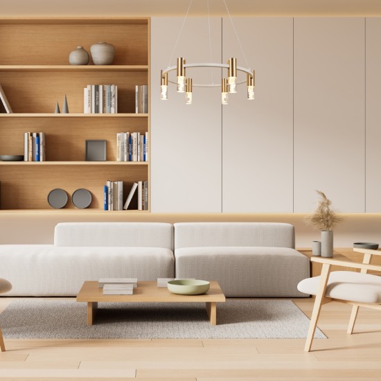 ΚΡΕΜΑΣΤΟ ΦΩΤΙΣΤΙΚΟ*6 SAND ΛΕΥΚΟ ΑΛΟΥΜΙΝΙΟΥ LED OASIS COB 43W CCT 2150LM IP20 606X606X1500MM
